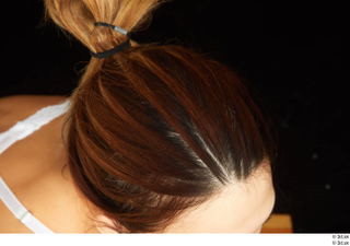 Groom references of Amal brown hair high messy bun 0008.jpg